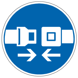 Icône bleu pictogramme protection ceinture sécurité à télécharger gratuitement