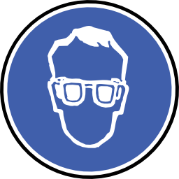 Icône bleu rond protection lunette à télécharger gratuitement