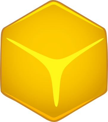 Icône jaune cube à télécharger gratuitement