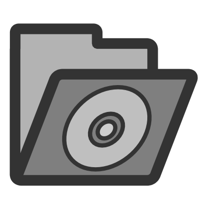 Icône gris dossier disque cd à télécharger gratuitement