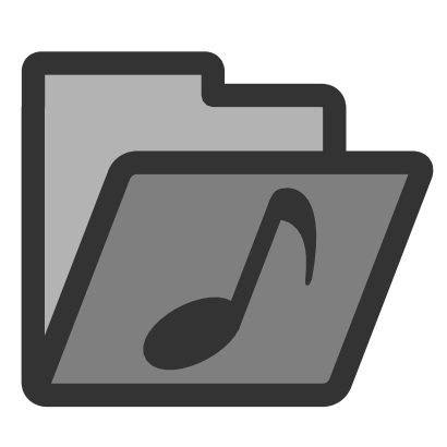 Icône musique note gris dossier à télécharger gratuitement