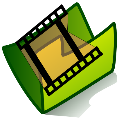 Icône vidéo vert dossier film à télécharger gratuitement