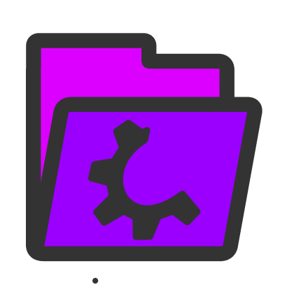 Icône roue violet dossier à télécharger gratuitement