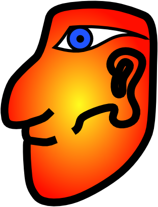 Icône orange rouge œil tête personne à télécharger gratuitement