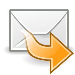 Icône jaune flèche droite email message courrier mail faire suivre à télécharger gratuitement