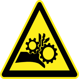 Icône pictogramme main triangle machine écraser risque à télécharger gratuitement