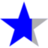 Icône bleu étoile partiel à télécharger gratuitement
