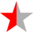 Icône gris rouge demi étoile moitié à télécharger gratuitement