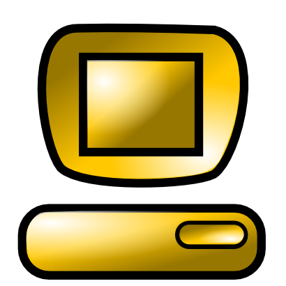 Icône jaune ordinateur à télécharger gratuitement