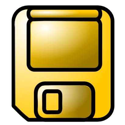 Icône jaune disquette à télécharger gratuitement