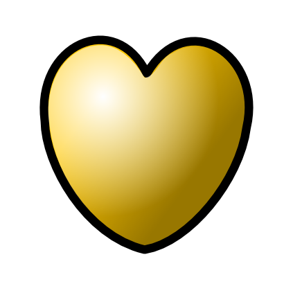 Icône jaune cœur à télécharger gratuitement