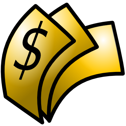 Icône jaune argent billet dollar à télécharger gratuitement
