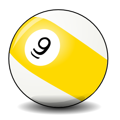 Icône jaune blanc billard neuf boule à télécharger gratuitement