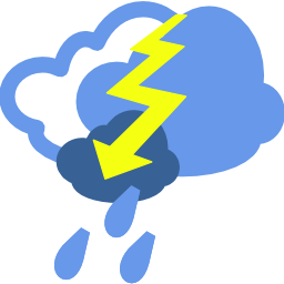 Icône météo nuage pluie éclair orage à télécharger gratuitement