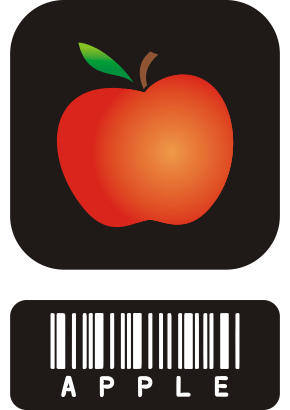 Icône pomme aliment code-barres à télécharger gratuitement