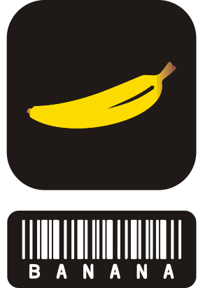 Icône aliment code-barres fruit banane à télécharger gratuitement