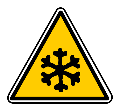 Icône neige triangle attention température froid à télécharger gratuitement