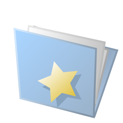 Icône jaune bleu dossier étoile à télécharger gratuitement