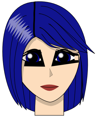Icône bleu tête visage femme cheveux à télécharger gratuitement