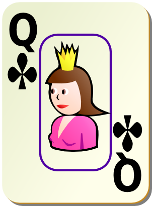 Icône jeu carte trèfle reine à télécharger gratuitement