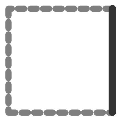 Icône gris carré trait à télécharger gratuitement