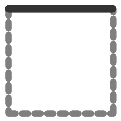 Icône gris carré trait à télécharger gratuitement