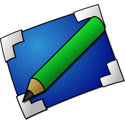 Icône crayon bleu feuille vert à télécharger gratuitement