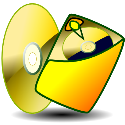 Icône jaune disque cd à télécharger gratuitement