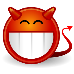 Icône rouge visage smiley diable à télécharger gratuitement