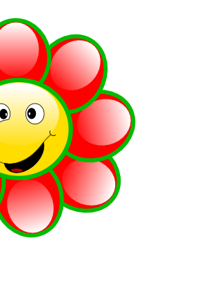 Icône rouge visage smiley fleur à télécharger gratuitement