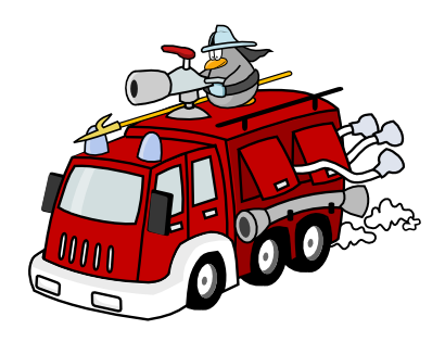 Icône pompier véhicule camion pingouin à télécharger gratuitement