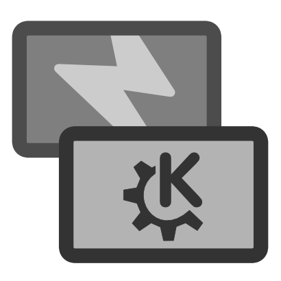 Icône roue gris éclair rectangle kde à télécharger gratuitement