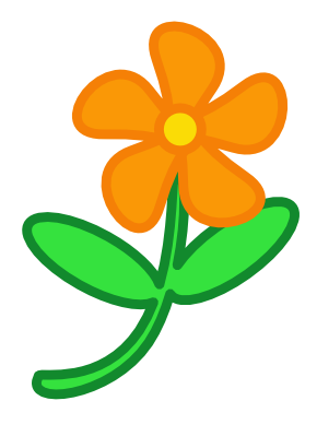Icône orange feuille vert fleur à télécharger gratuitement