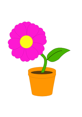 Icône pot feuille rose fleur à télécharger gratuitement