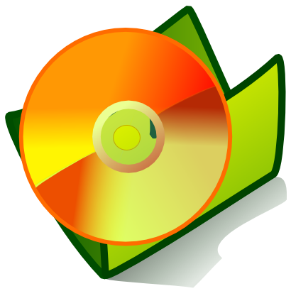 Icône orange vert dossier disque cd à télécharger gratuitement
