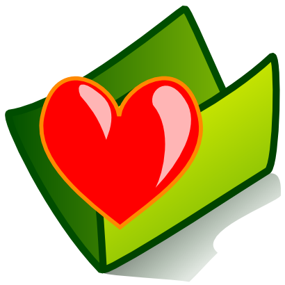 Icône cœur rouge vert dossier à télécharger gratuitement