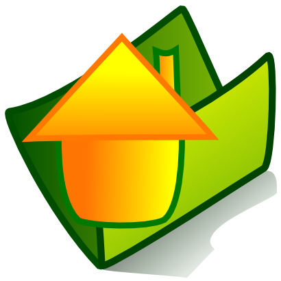 Icône orange vert dossier maison à télécharger gratuitement