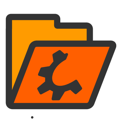Icône orange roue dossier à télécharger gratuitement
