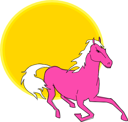 Icône rose cheval soleil à télécharger gratuitement