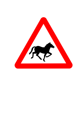 Icône rouge cheval triangle interdit à télécharger gratuitement