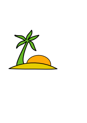Icône soleil île arbre à télécharger gratuitement