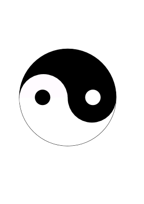 Icône rond noir blanc yin-et-yang à télécharger gratuitement