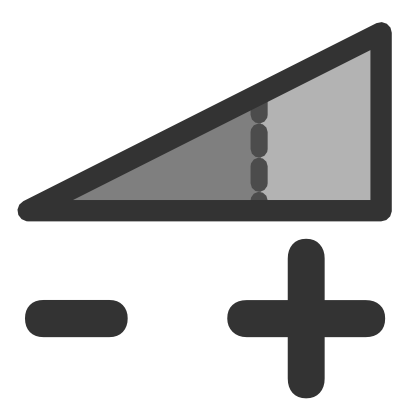 Icône gris triangle plus moins à télécharger gratuitement