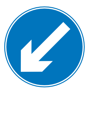 Icône bleu rond flèche obligation panneau à télécharger gratuitement