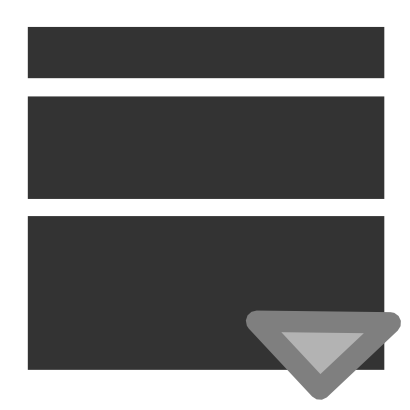 Icône gris flèche bas rectangle à télécharger gratuitement