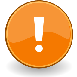 Icône orange rond exclamation à télécharger gratuitement