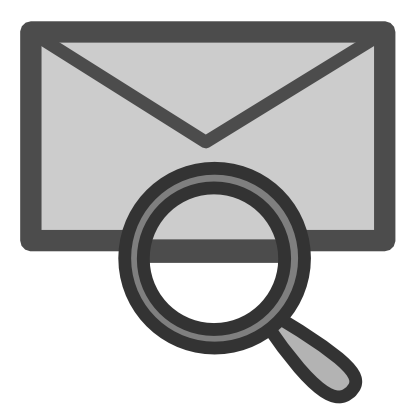 Icône lettre gris loupe email courrier mail à télécharger gratuitement