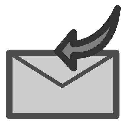 Icône lettre gris flèche gauche email courrier mail à télécharger gratuitement