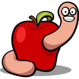 Icône rouge pomme ver aliment fruit à télécharger gratuitement