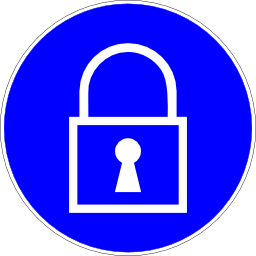 Icône bleu rond cadenas pictogramme à télécharger gratuitement